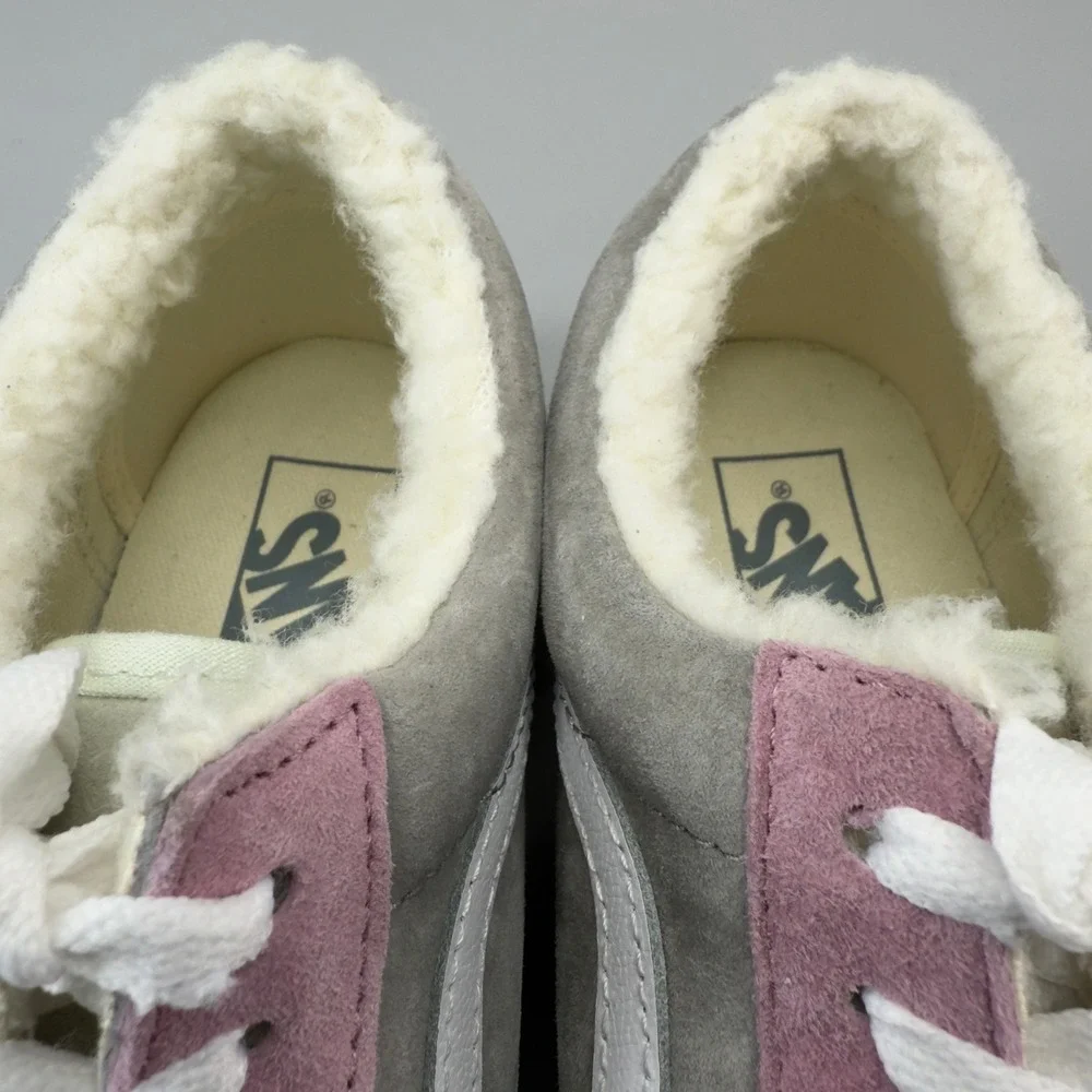 Vans Old Skool Mens 9.5 9 1/2 Pink Gray Blue Shoes Sherpa Suede Water Repellent - Picture 11 of 16